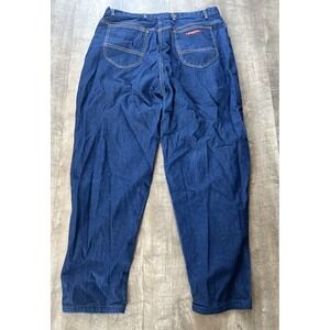 Vintage Sasson Jeans Pants Tapered Sz 42‎ Pleats Blue Denim Men's